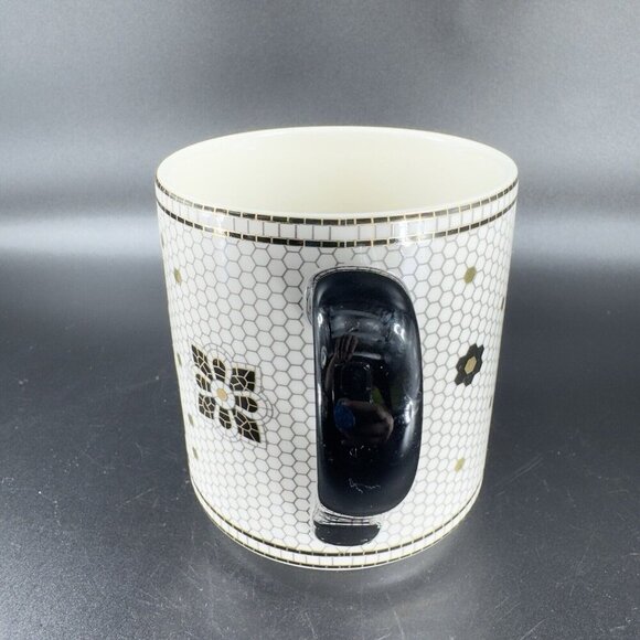 Anthropologie Bistro Tile Monogram Mosaic Letter C Porcelain Coffee Mug Cup - Picture 10 of 10